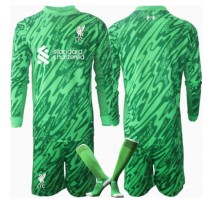 Liverpool Bramkarskie Koszulka Wyjazdowa dzieci 2024-25 Długi Rękaw (+ krótkie spodenki)